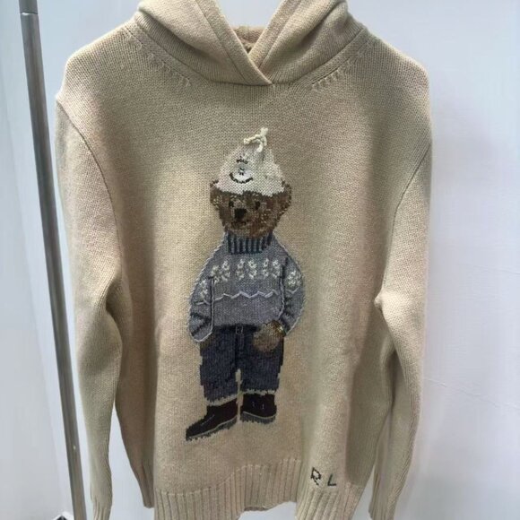 Polo Ralph Lauren Camel Colour Bear Sweater Hoodie - Picture 3 of 8